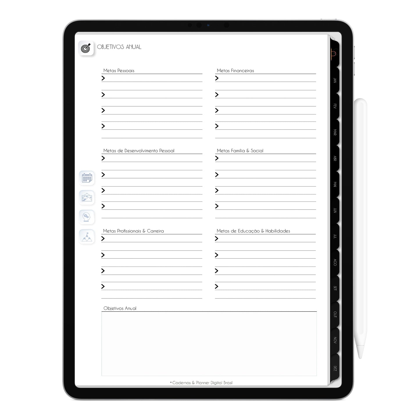 Planner Digital 2023 Vertical Executivo Black Pó Estelar • iPad Tablet • Download Instantâneo • Sustentável