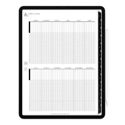 Planner Digital 2023 Vertical Executivo Black Luxo Discreto • iPad Tablet • Download Instantâneo • Sustentável