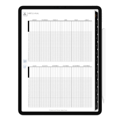 Planner Digital 2023 Vertical Executivo Black Trono Real • iPad Tablet • Download Instantâneo • Sustentável