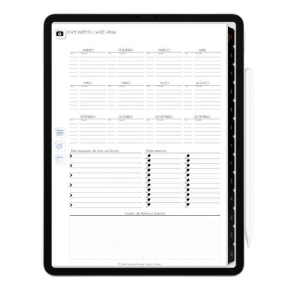Planner Digital 2023 Vertical Executivo Black Luxo Discreto • iPad Tablet • Download Instantâneo • Sustentável