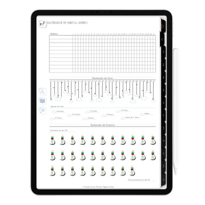 Planner Digital 2023 Vertical Executivo Black Linhas de Decisão • iPad Tablet • Download Instantâneo • Sustentável