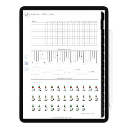 Planner Digital 2023 Vertical Executivo Black Neon • iPad Tablet • Download Instantâneo • Sustentável