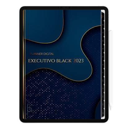 Planner Digital 2023 Vertical Executivo Black Pó Estelar • iPad Tablet • Download Instantâneo • Sustentável
