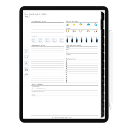 Planner Digital 2023 Vertical Executivo Black Luxo Discreto • iPad Tablet • Download Instantâneo • Sustentável