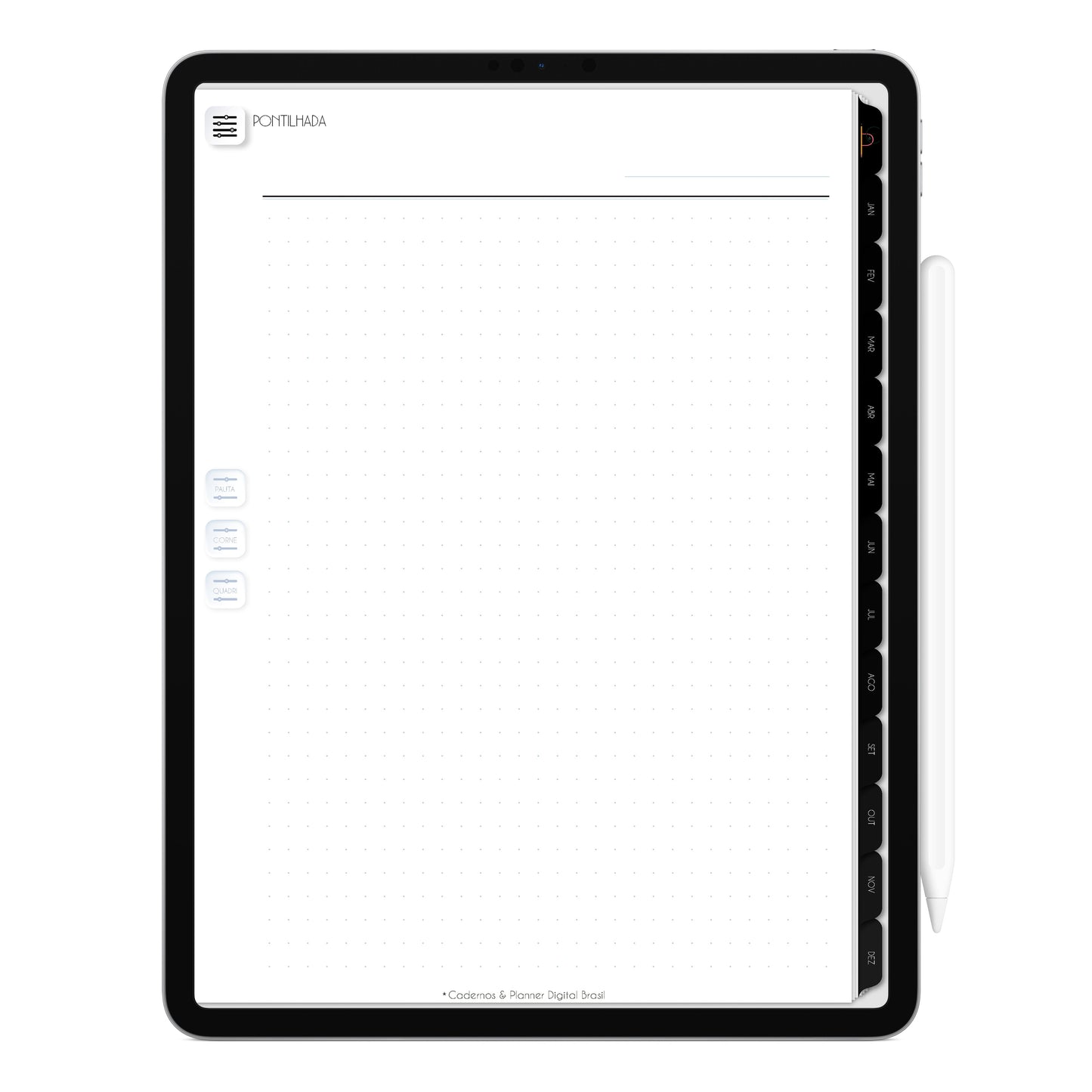 Planner Digital 2023 Vertical Executivo Black I • iPad Tablet • Download Instantâneo • Sustentável