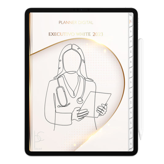Planner Digital 2023 Vertical Executivo White Missão Divina • iPad Tablet • Download Instantâneo • Sustentável