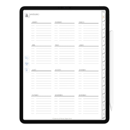Planner Digital 2023 Vertical Executivo White Horizonte Sublime • iPad Tablet • Download Instantâneo • Sustentável