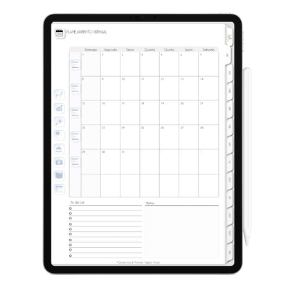 Planner Digital 2023 Vertical Executivo White Elegance • iPad Tablet • Download Instantâneo • Sustentável