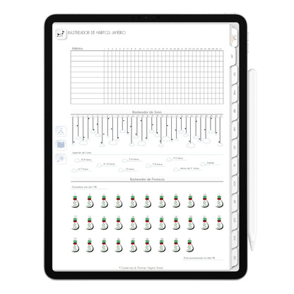 Planner Digital 2023 Vertical Executivo White Beleza Delicada • iPad Tablet • Download Instantâneo • Sustentável