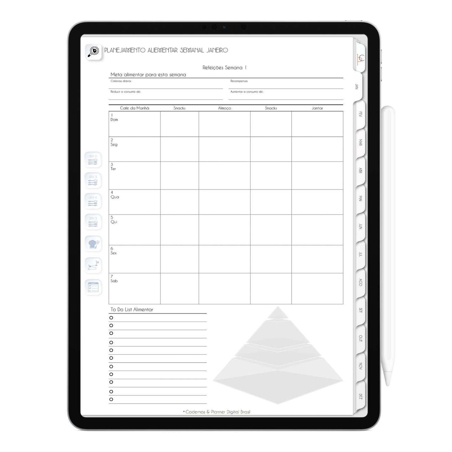 Planner Digital 2023 Vertical Executivo White Woman • iPad Tablet • Download Instantâneo • Sustentável