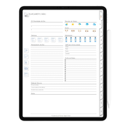 Planner Digital 2023 Vertical Executivo White Rio da Realização • iPad Tablet • Download Instantâneo • Sustentável