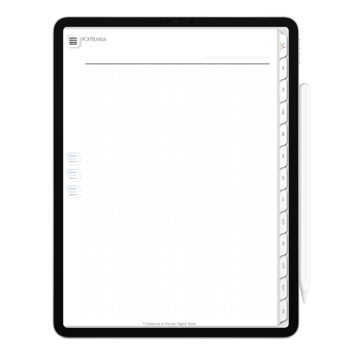 Planner Digital 2023 Vertical Executivo White Beleza Delicada • iPad Tablet • Download Instantâneo • Sustentável