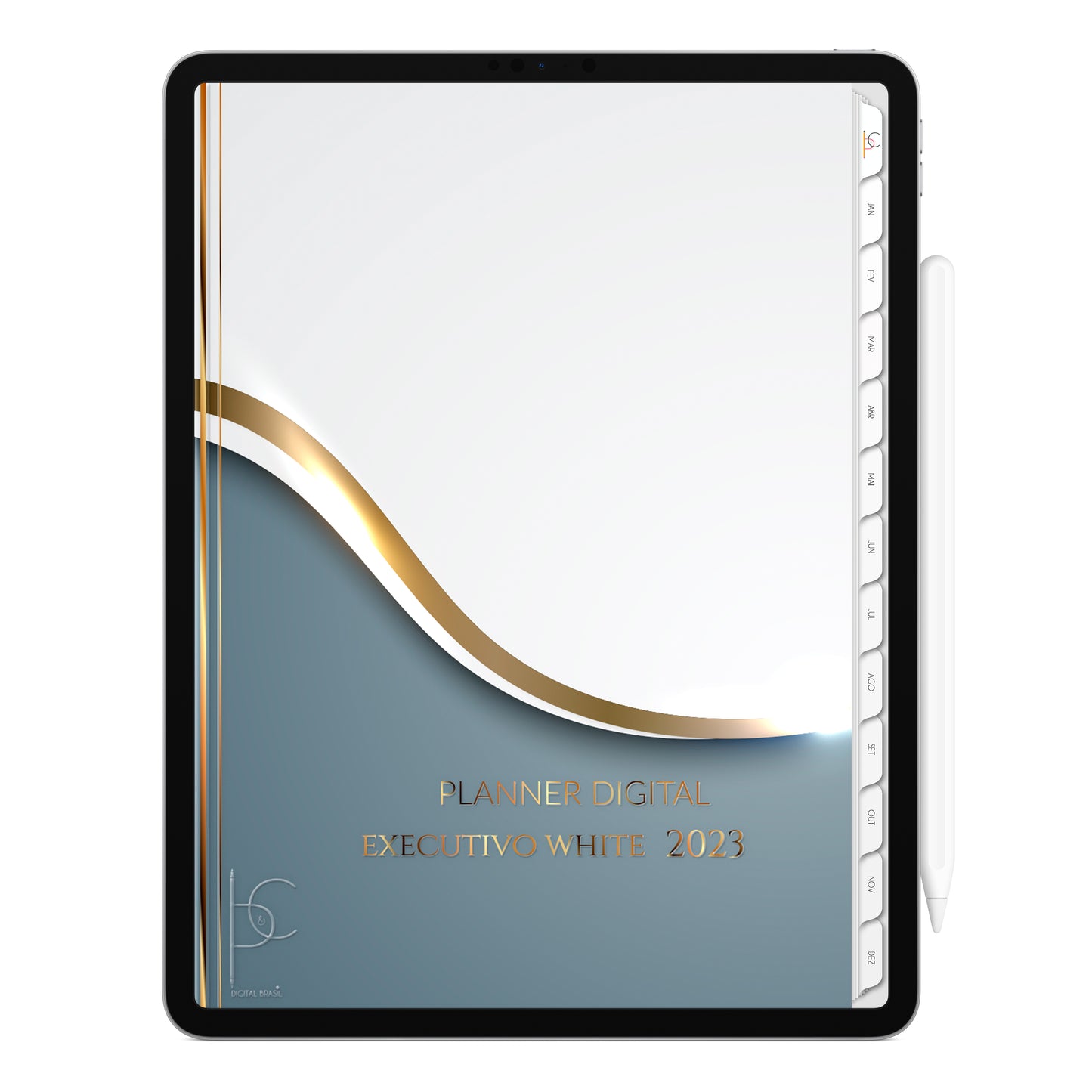 Planner Digital 2023 Vertical Executivo White Horizonte Sublime • iPad Tablet • Download Instantâneo • Sustentável
