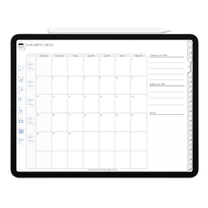 Planner Digital 2023 Horizontal Executivo White Neve Blue • iPad Tablet • Download Instantâneo • Sustentável