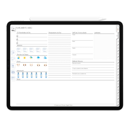 Planner Digital 2023 Horizontal Executivo White Woman • iPad Tablet • Download Instantâneo • Sustentável