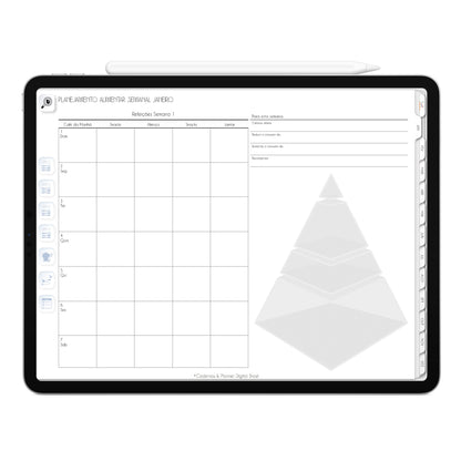Planner Digital 2023 Horizontal Executivo White Elegance • iPad Tablet • Download Instantâneo • Sustentável
