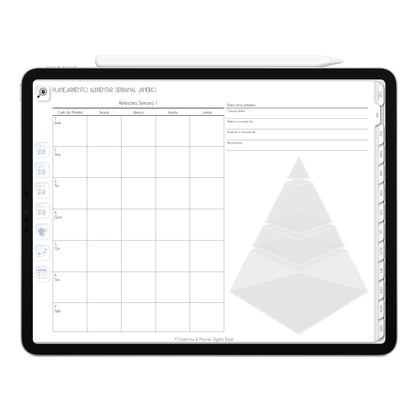 Planner Digital 2023 Horizontal Executivo White Neve Blue • iPad Tablet • Download Instantâneo • Sustentável