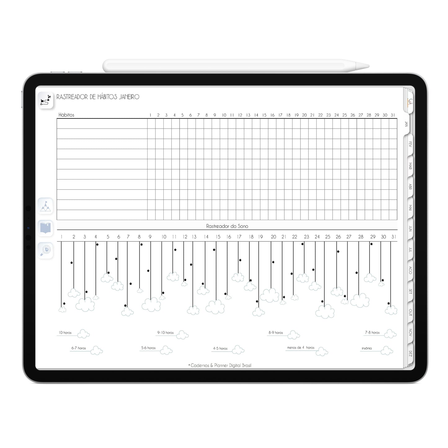 Planner Digital 2023 Horizontal Executivo White Missão Divina • iPad Tablet • Download Instantâneo • Sustentável