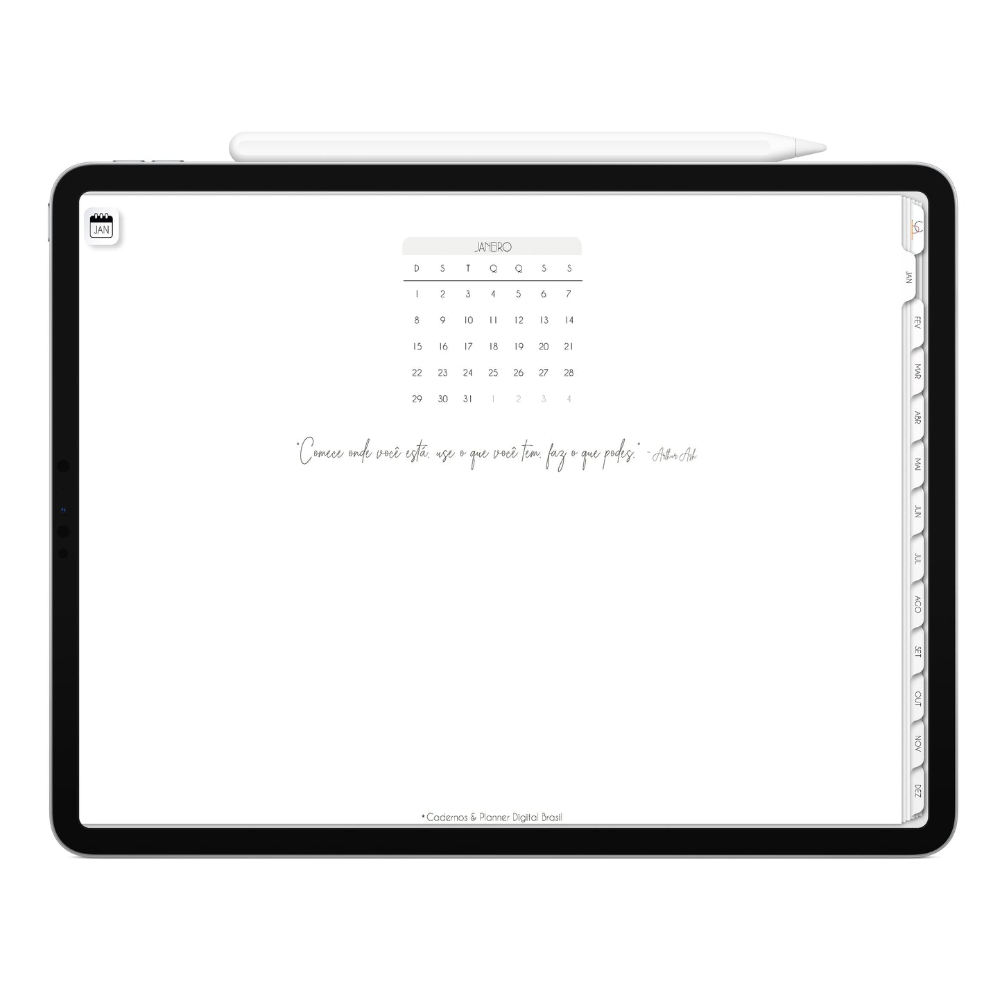 Planner Digital 2023 Horizontal Executivo White Natural Glamour • iPad Tablet • Download Instantâneo • Sustentável
