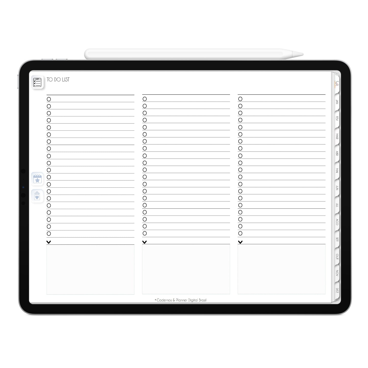 Planner Digital 2023 Horizontal Executivo White Neve Blue • iPad Tablet • Download Instantâneo • Sustentável