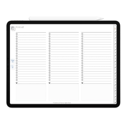 Planner Digital 2023 Horizontal Executivo White Natural Glamour • iPad Tablet • Download Instantâneo • Sustentável