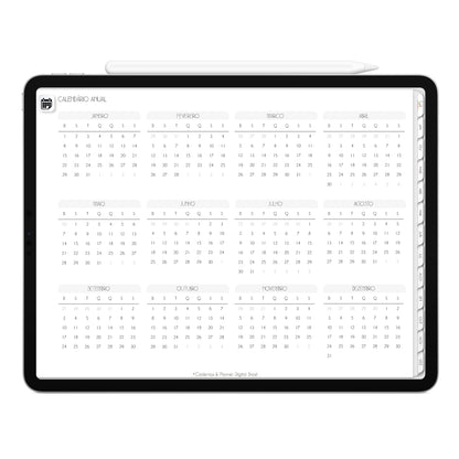 Planner Digital 2023 Horizontal Executivo White Missão Divina • iPad Tablet • Download Instantâneo • Sustentável