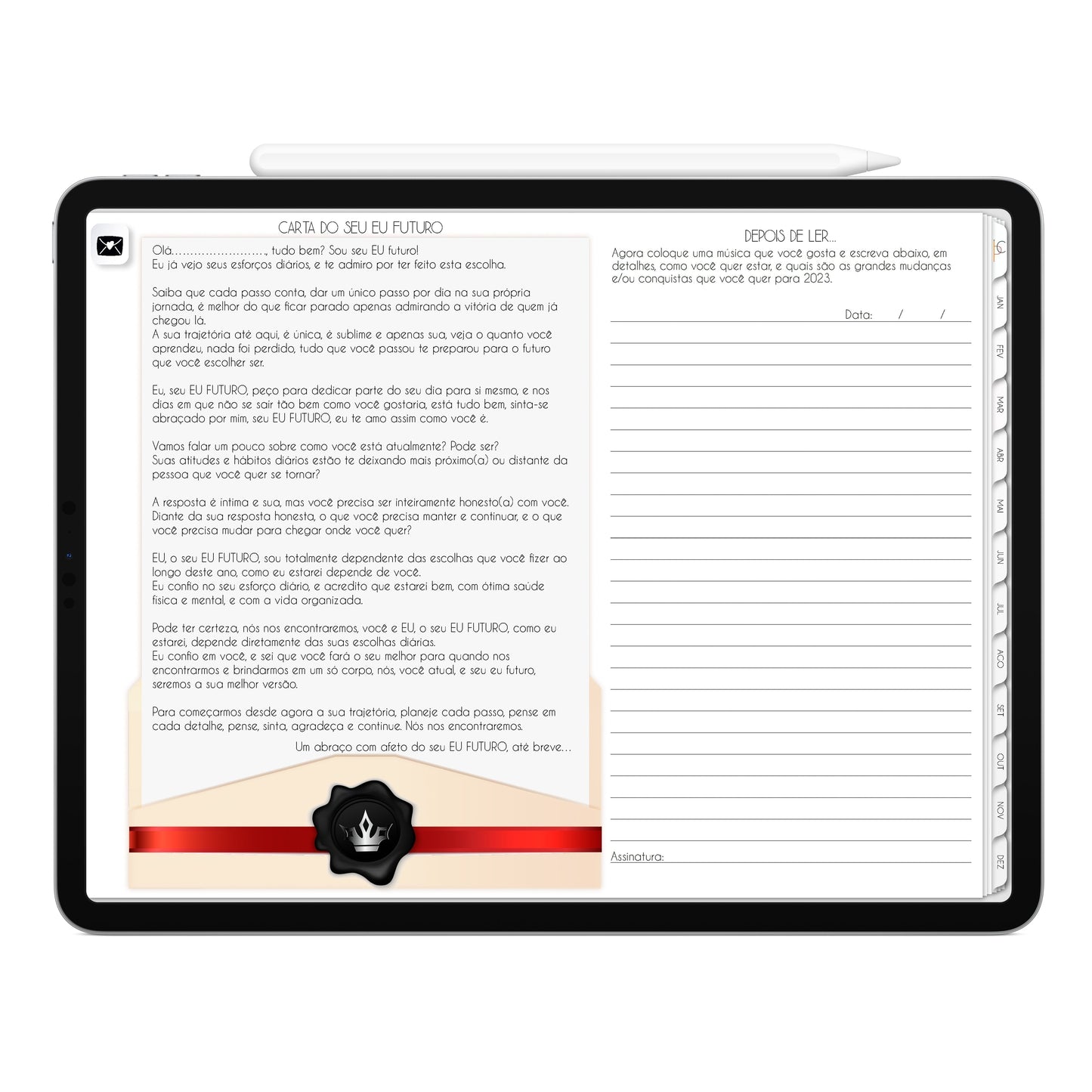 Planner Digital 2023 Horizontal Executivo White Natural Glamour • iPad Tablet • Download Instantâneo • Sustentável