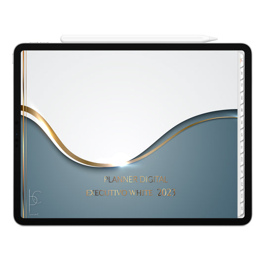 Planner Digital 2023 Horizontal Executivo White Horizonte Sublime • iPad Tablet • Download Instantâneo • Sustentável