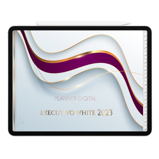Planner Digital 2023 Horizontal Executivo White Rio da Realização • iPad Tablet • Download Instantâneo • Sustentável