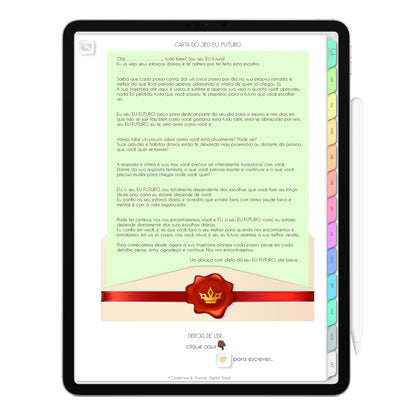 Planner Digital 2023 Vertical Life In Colors Golden Love • iPad Tablet • Download Instantâneo • Sustentável