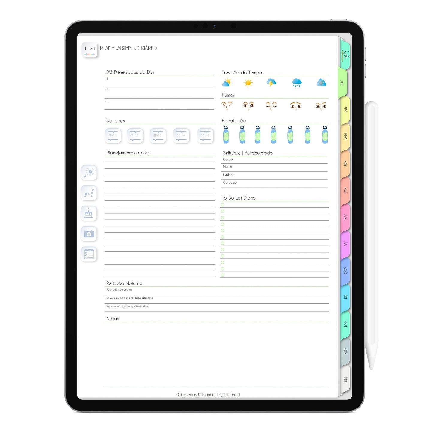 Planner Digital 2023 Vertical Life In Colors Hello Monday • iPad Tablet • Download Instantâneo • Sustentável