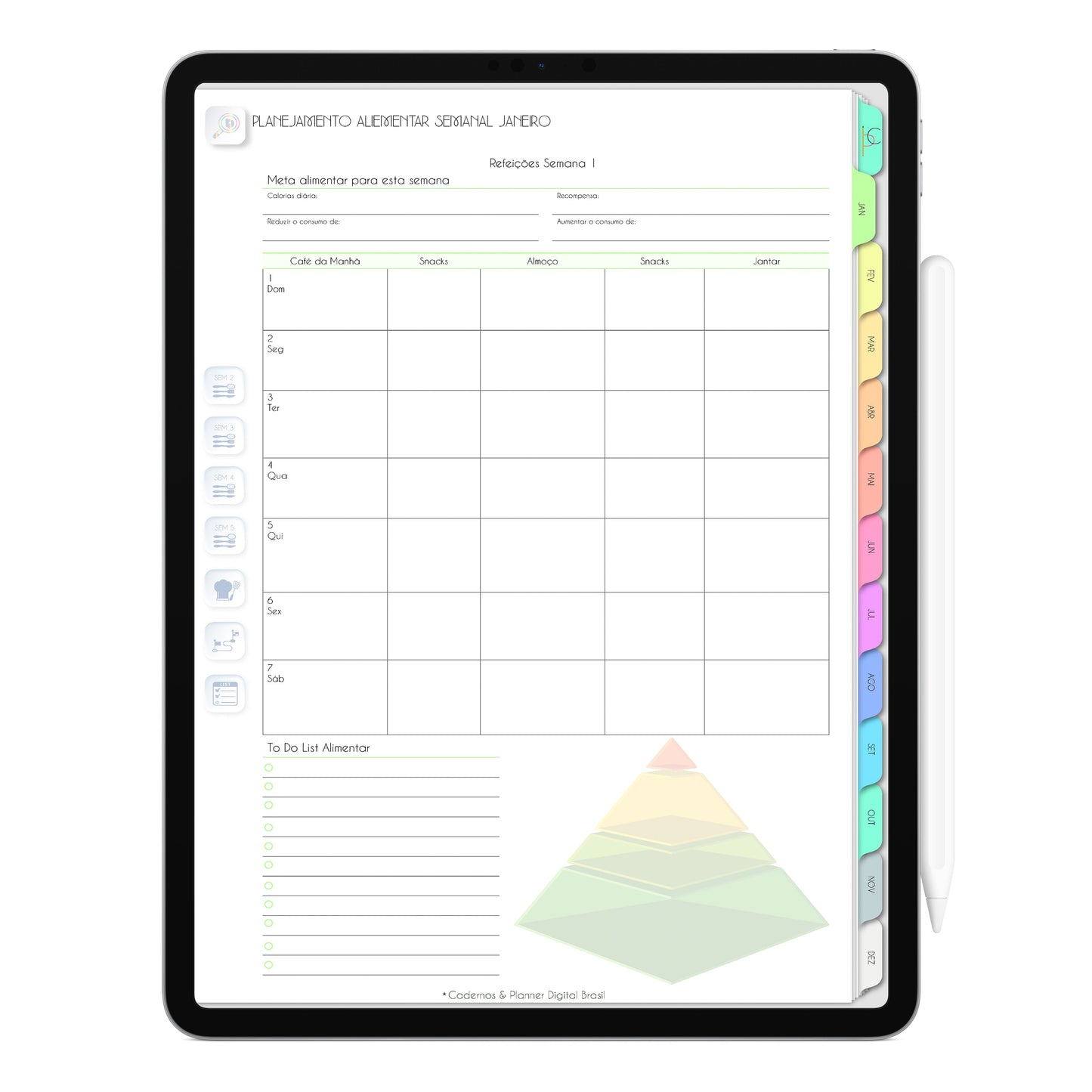 Planner Digital 2023 Vertical Life In Colors Golden Love • iPad Tablet • Download Instantâneo • Sustentável