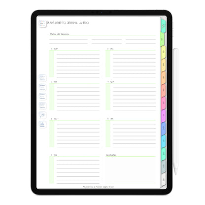 Planner Digital 2023 Vertical Life In Colors Golden Love • iPad Tablet • Download Instantâneo • Sustentável