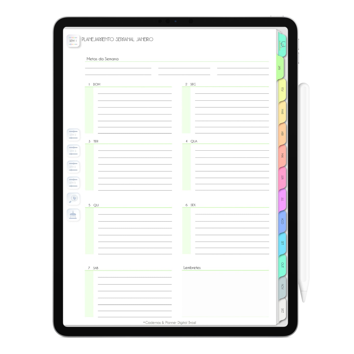 Planner Digital 2023 Vertical Life In Colors Realeza Bela • iPad Tablet • Download Instantâneo • Sustentável