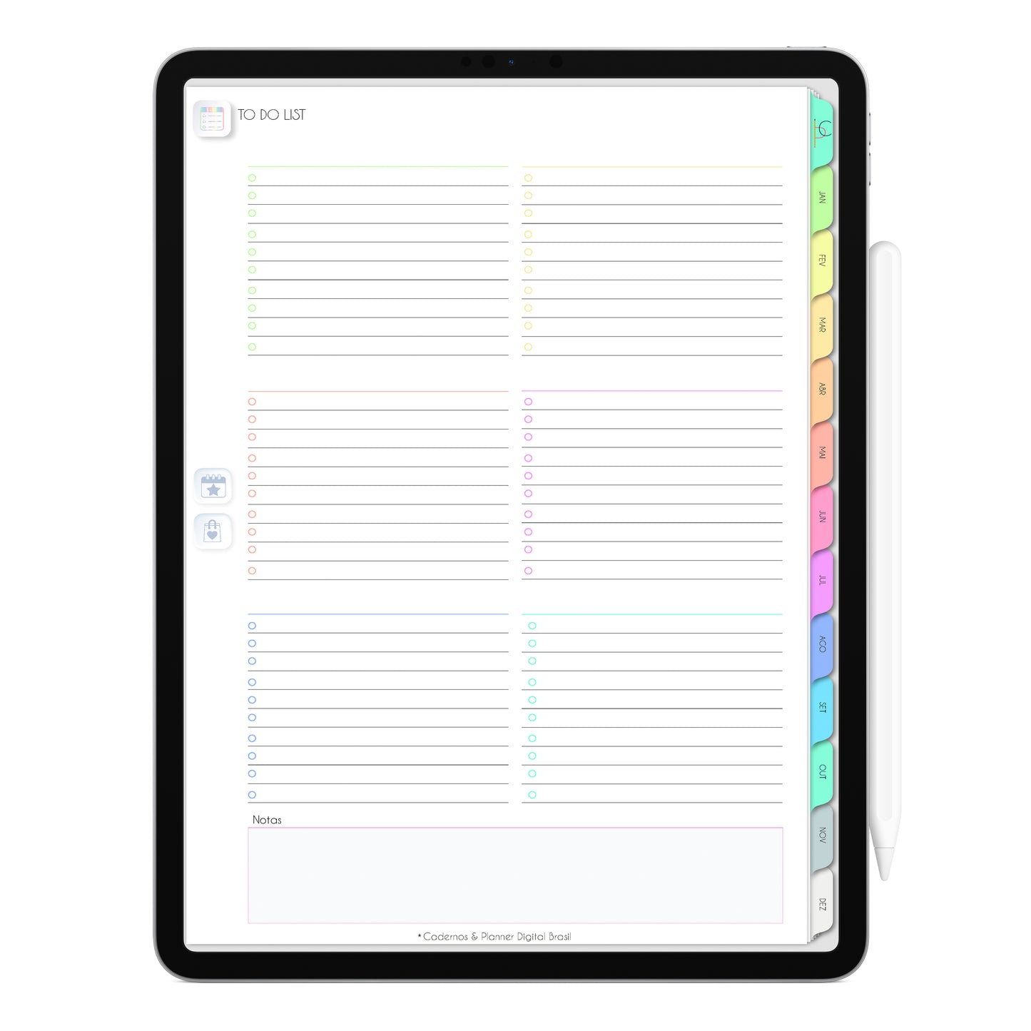 Planner Digital 2023 Vertical Life In Colors Arco-Íris • iPad Tablet • Download Instantâneo • Sustentável