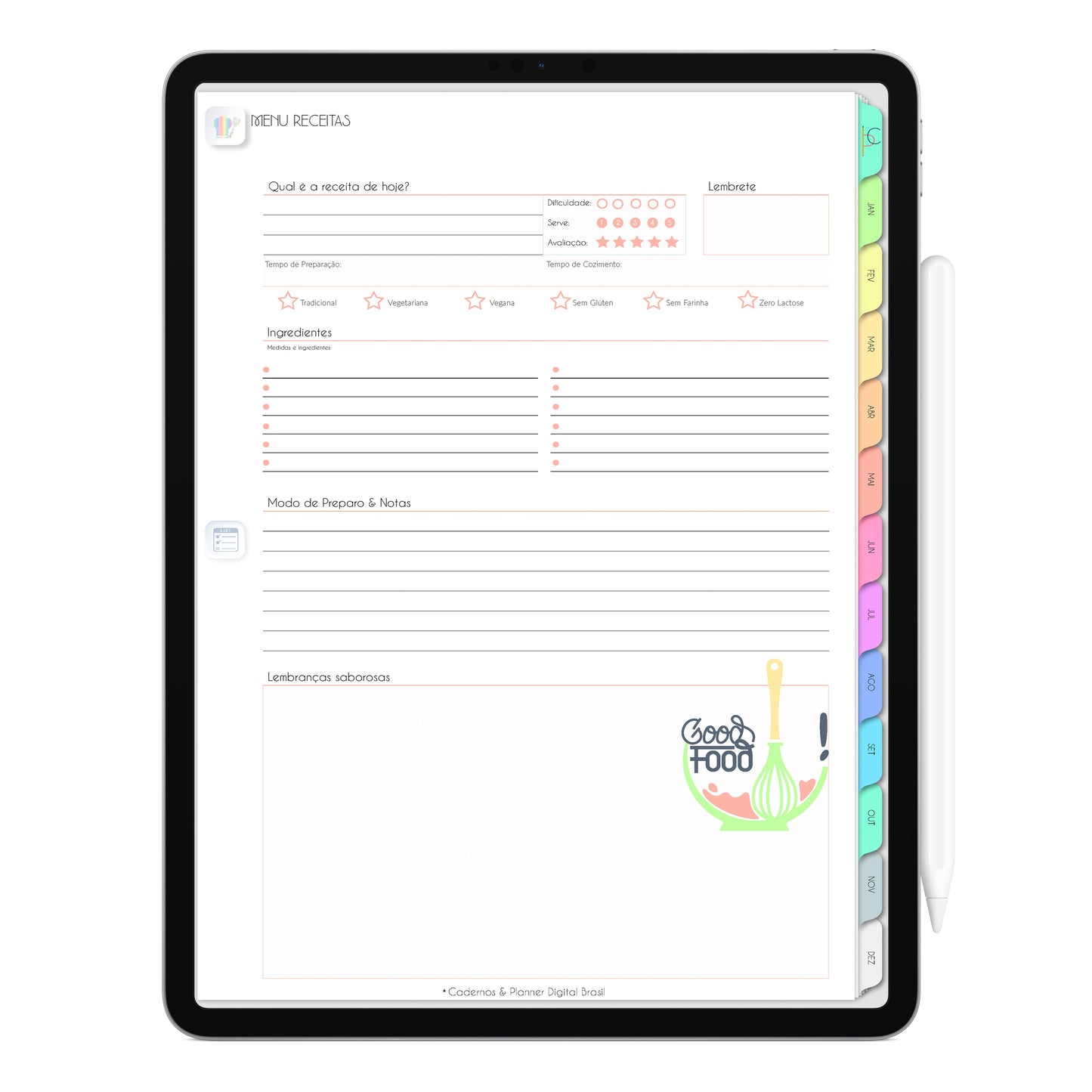 Planner Digital 2023 Vertical Life In Colors Golden Love • iPad Tablet • Download Instantâneo • Sustentável
