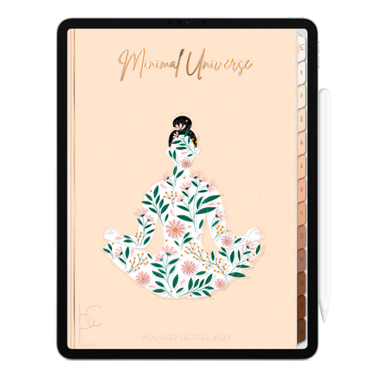 Planner Digital 2023 Vertical Minimal Universe Meditation • iPad Tablet • Download Instantâneo • Sustentável