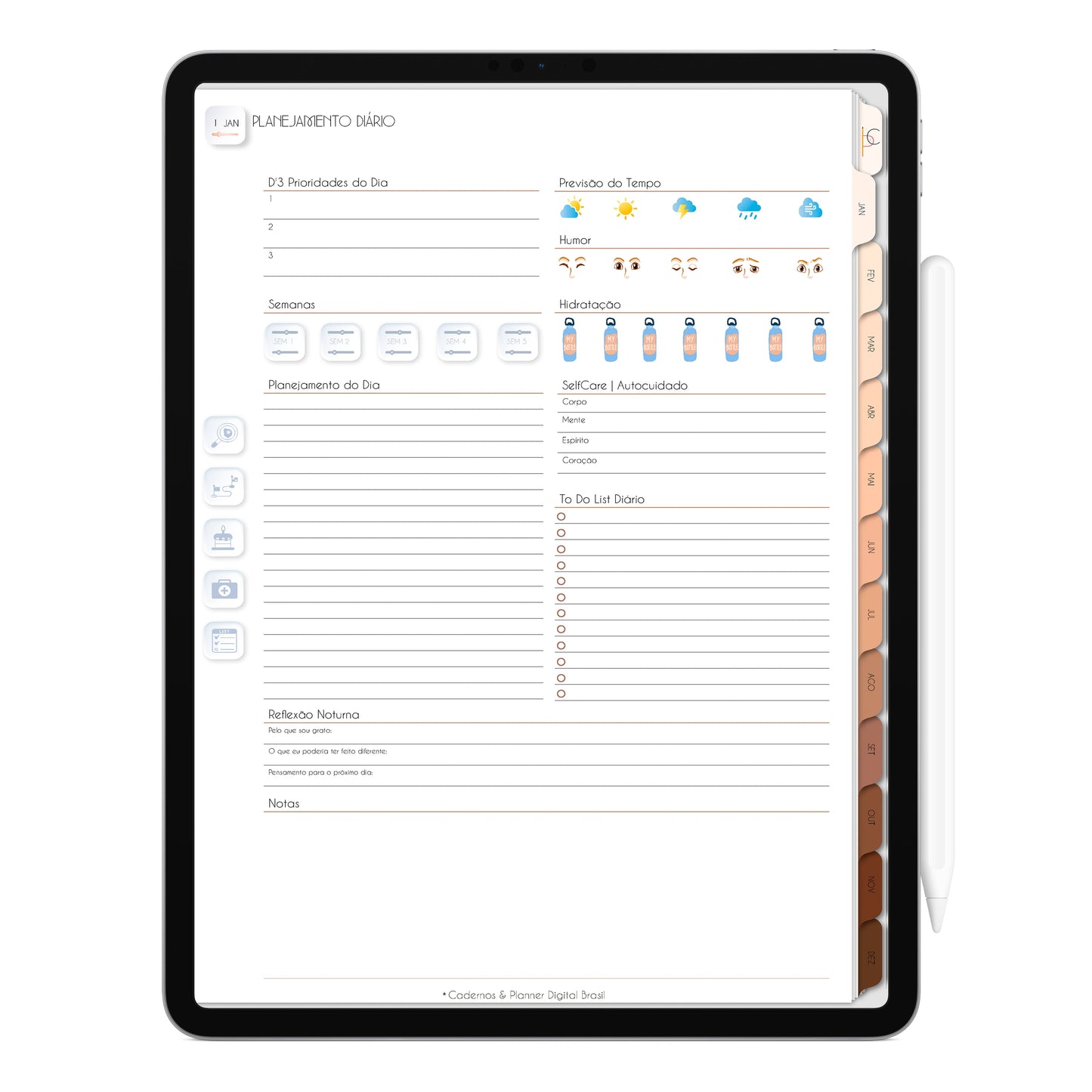 Planner Digital 2023 Vertical Minimal Universe I • iPad Tablet • Download Instantâneo • Sustentável