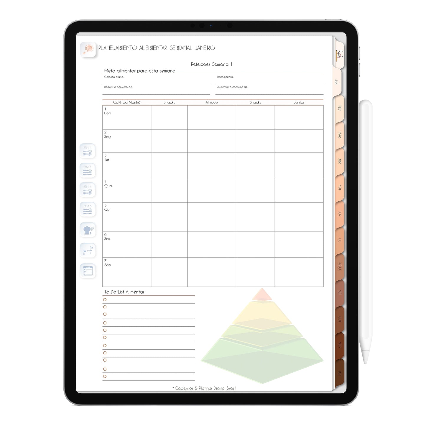 Planner Digital 2023 Vertical Minimal Universe Gold Line • iPad Tablet • Download Instantâneo • Sustentável