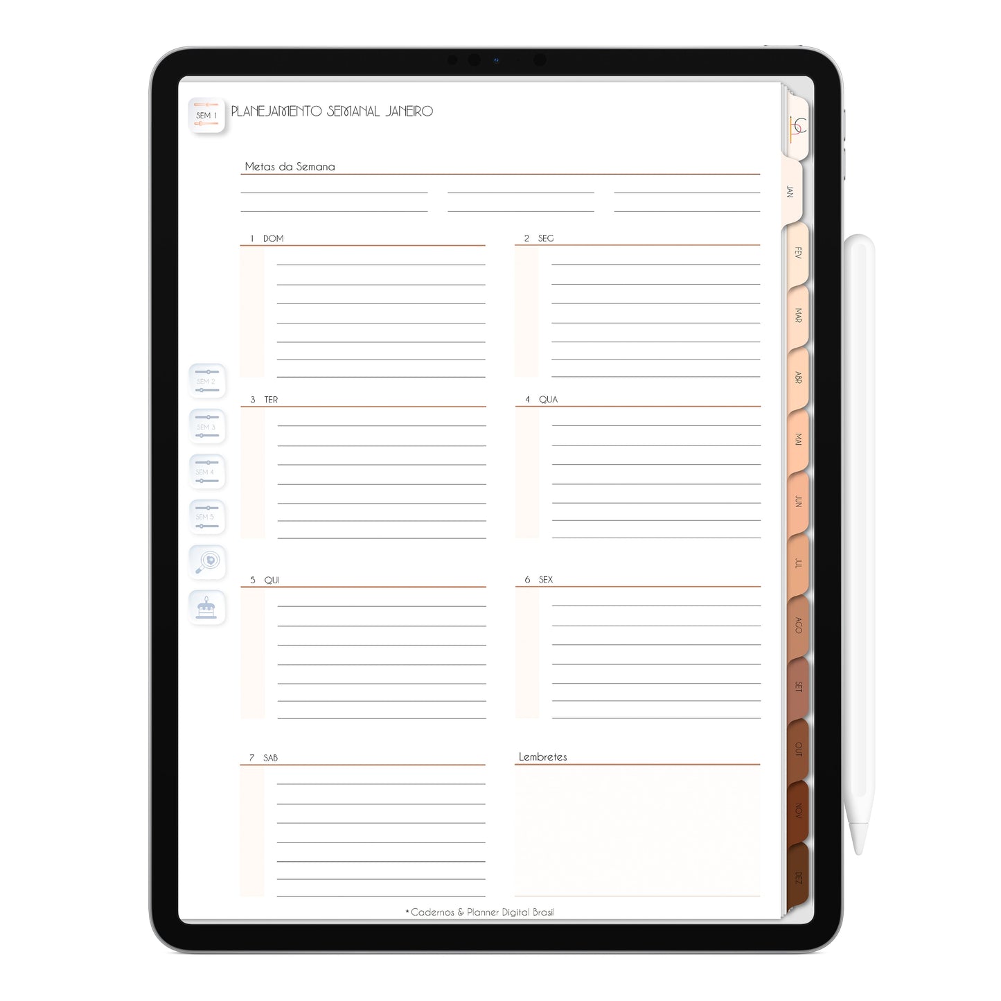 Planner Digital 2023 Vertical Minimal Universe Infinito • iPad Tablet • Download Instantâneo • Sustentável
