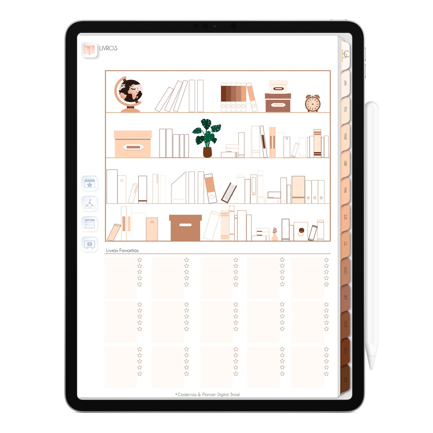 Planner Digital 2023 Vertical Minimal Universe Ondas de Luz • iPad Tablet • Download Instantâneo • Sustentável
