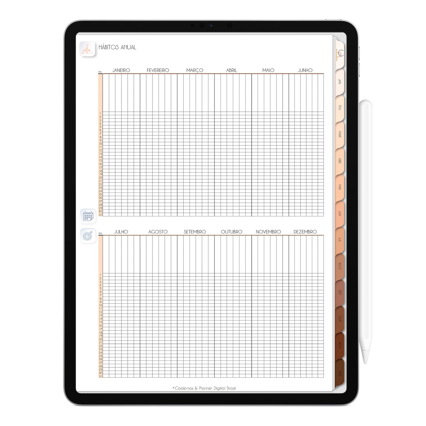 Planner Digital 2023 Vertical Minimal Universe Fronteira Energética • iPad Tablet • Download Instantâneo • Sustentável