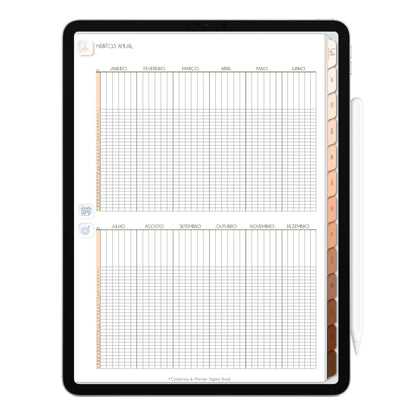 Planner Digital 2023 Vertical Minimal Universe Gold Line • iPad Tablet • Download Instantâneo • Sustentável
