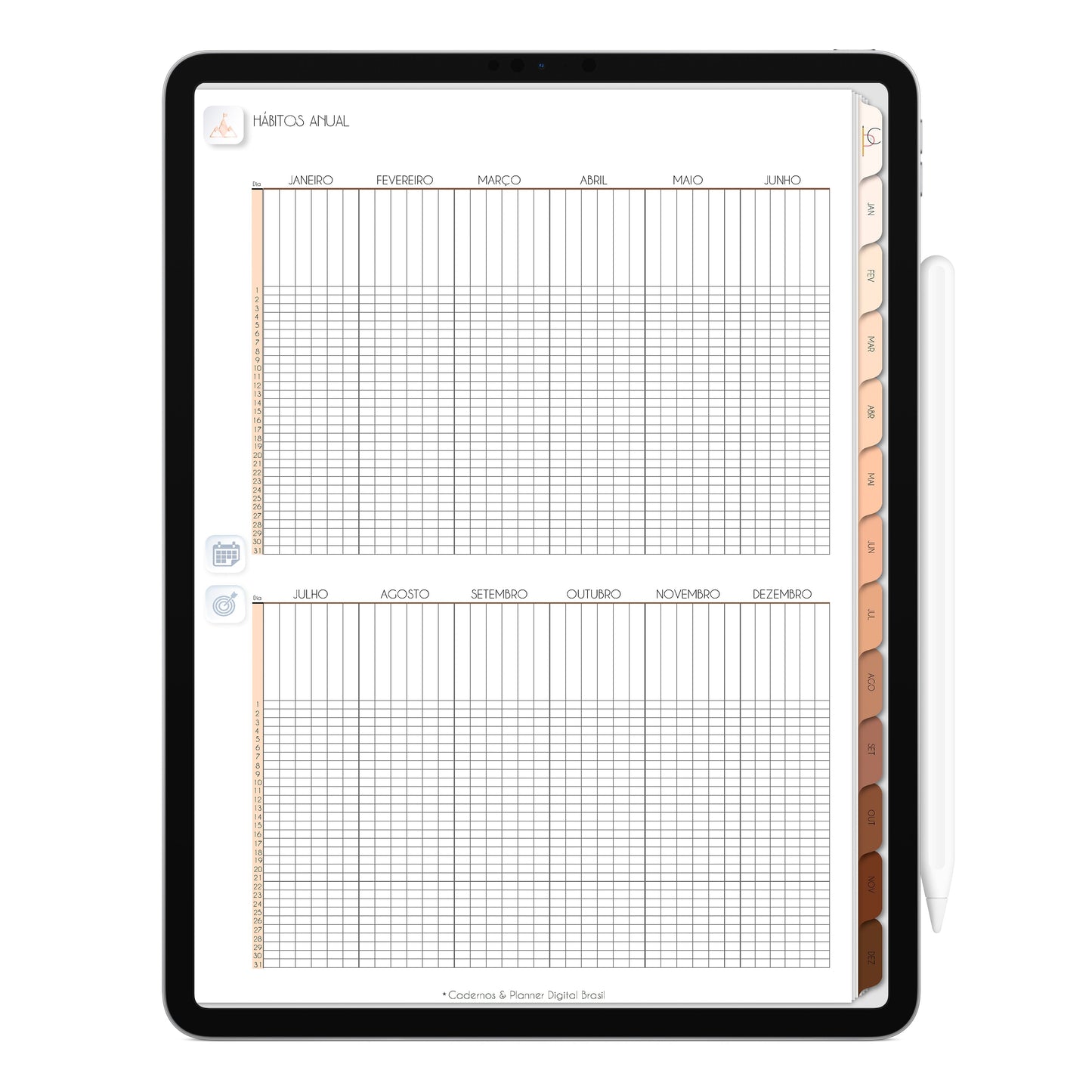 Planner Digital 2023 Vertical Minimal Universe Gold Line • iPad Tablet • Download Instantâneo • Sustentável