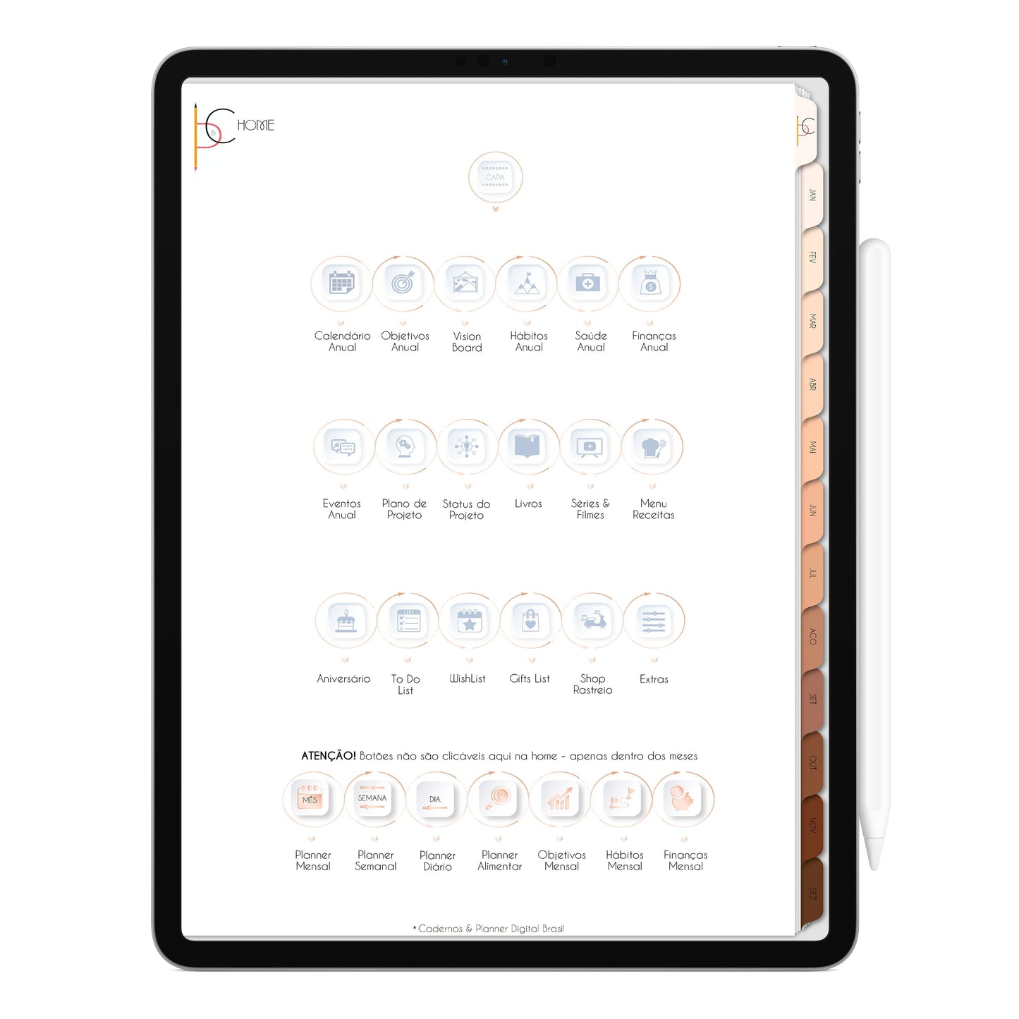 Planner Digital 2023 Vertical Minimal Universe I • iPad Tablet • Download Instantâneo • Sustentável