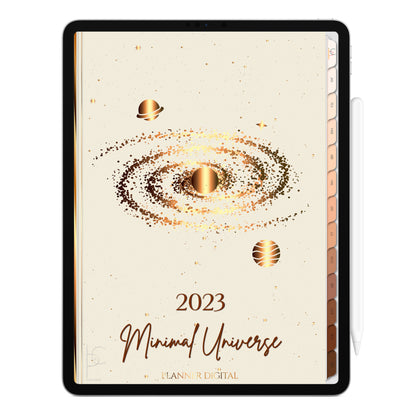 Planner Digital 2023 Vertical Minimal Universe Energia Criativa • iPad Tablet • Download Instantâneo • Sustentável