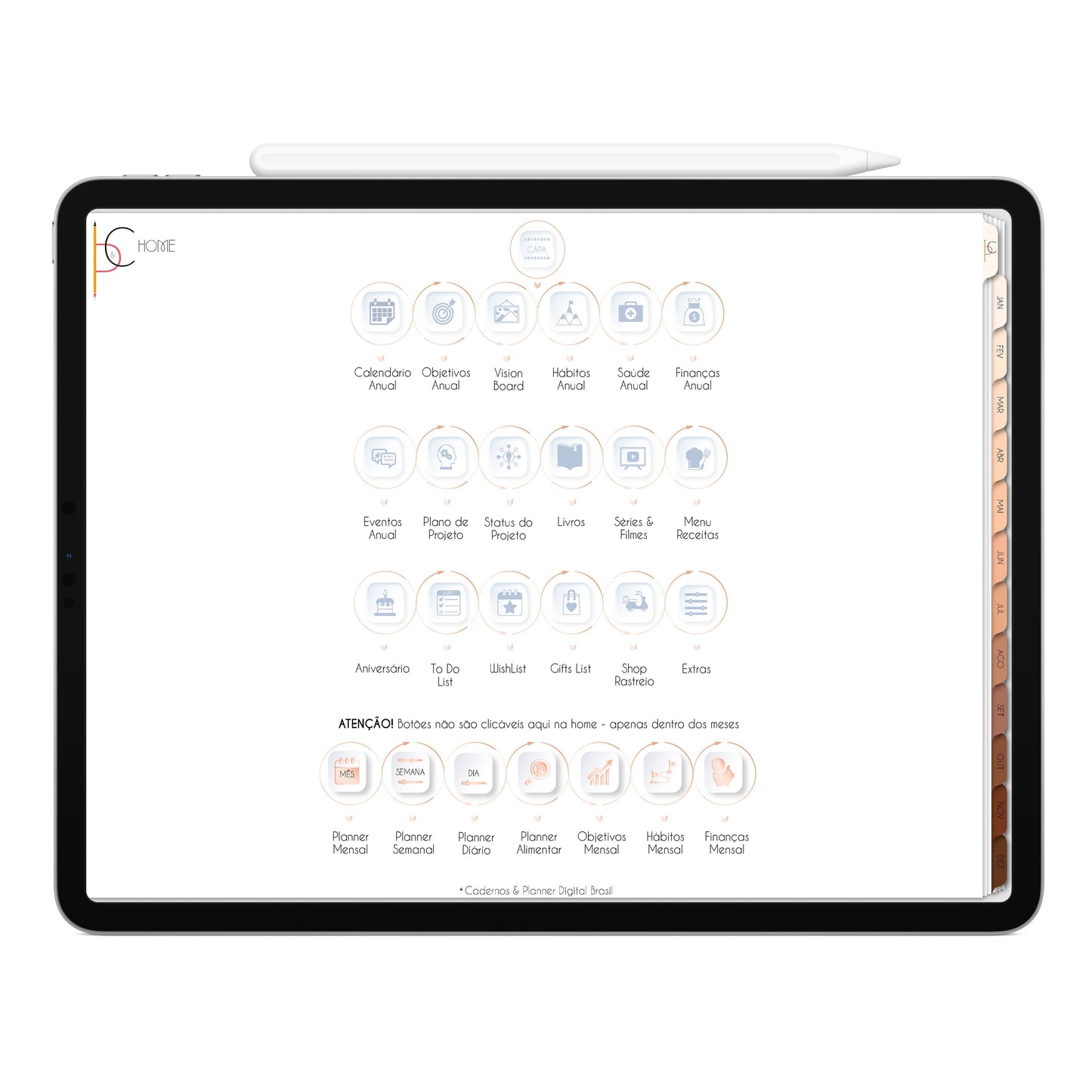 Planner Digital 2023 Horizontal Minimal Universe Além do Olhar • iPad Tablet • Download Instantâneo • Sustentável