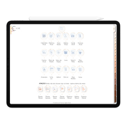 Planner Digital 2023 Horizontal Minimal Universe Ondas de Luz • iPad Tablet • Download Instantâneo • Sustentável