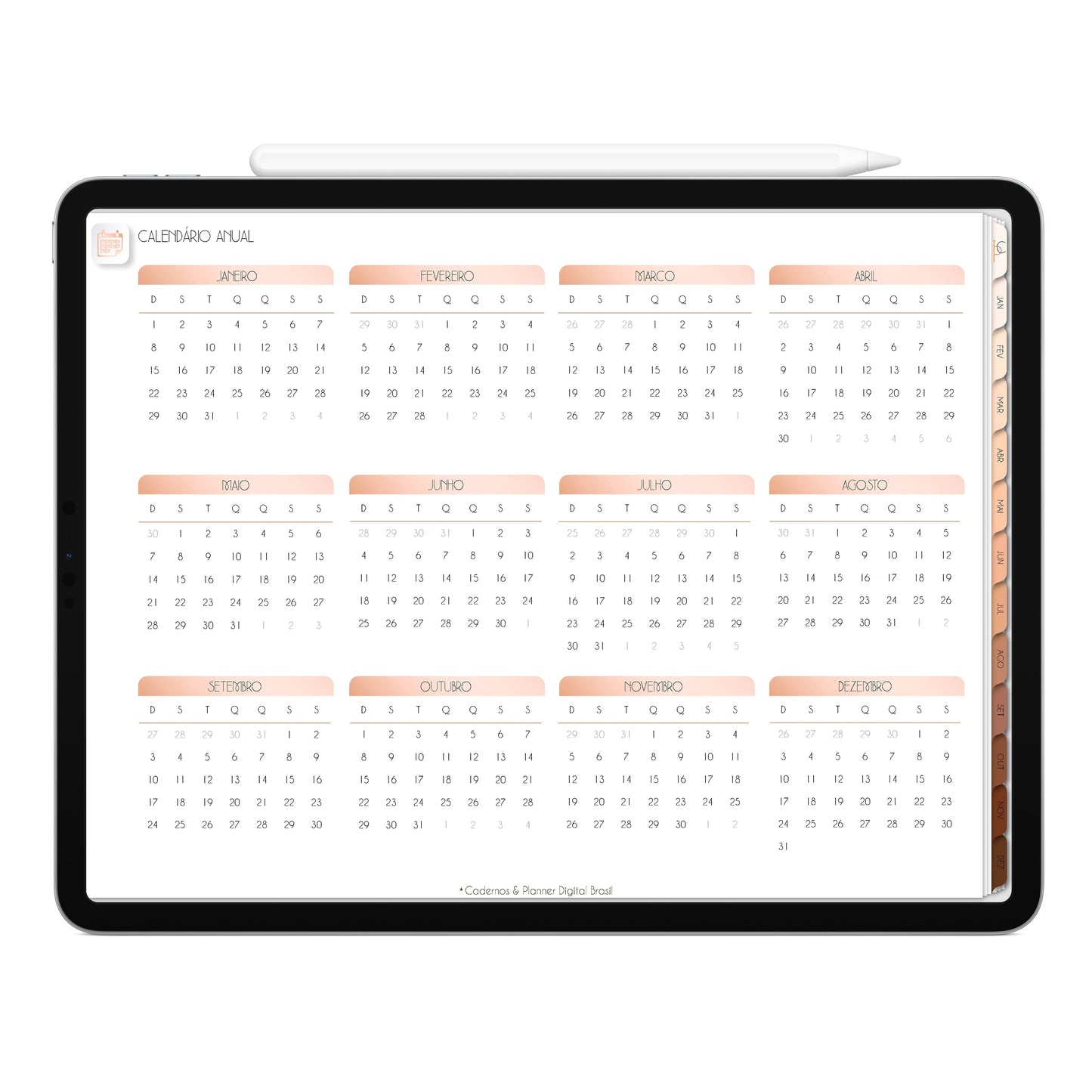 Planner Digital 2023 Horizontal Minimal Universe Resistência • iPad Tablet • Download Instantâneo • Sustentável