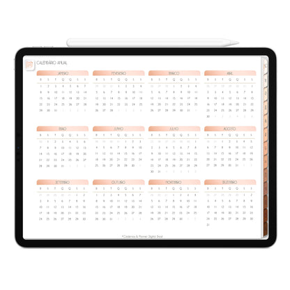 Planner Digital 2023 Horizontal Minimal Universe Resistência • iPad Tablet • Download Instantâneo • Sustentável